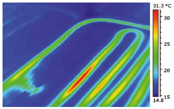 Thermal Image Showing A Leak In An Underfloor Heating System